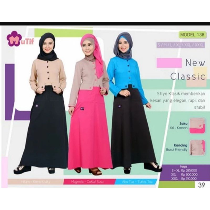 Baju Busana Muslim Wanita Gamis Merk Mutif Model "138"