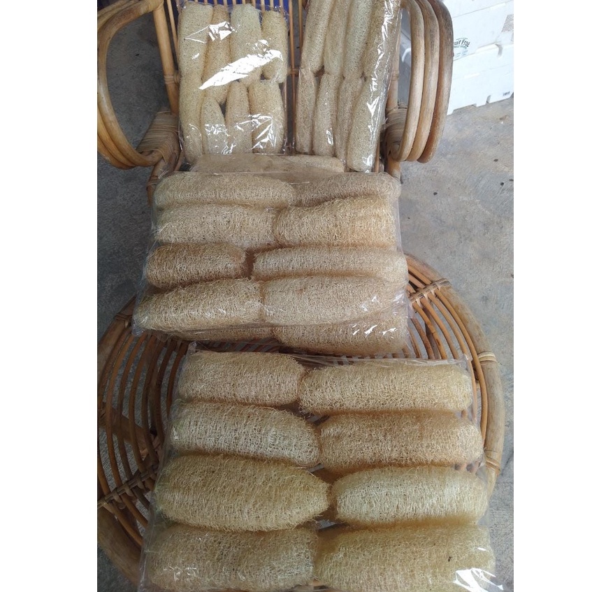 Helle_Bore Loofah Spons Alami Serat Gambas / Emes Mini / Labu Oyong Kering Ukuran 8 Cm - 15 Cm @ 8