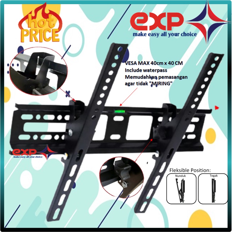 Garansi COCOK!! Bracket TV SANYO 42&quot; s/d 55&quot; Waterpas adjustable position