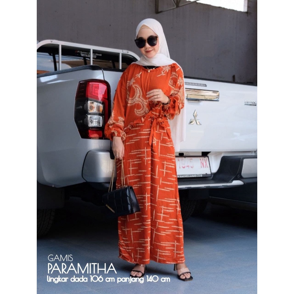 Gamis Paramitha -  Gamis Wanita Rayon Premium Lengan Panjang Dress Fashion Muslim Kekinian