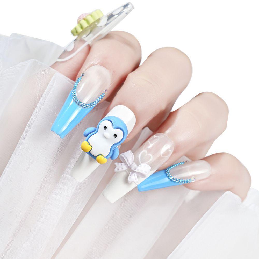 MXBEAUTY Kartun Pesona Kuku Bintang Embun Kawaii 10pcs Wanita DIY Kerajinan Kulori Beruang Bunga Bunny Manicure Aksesoris