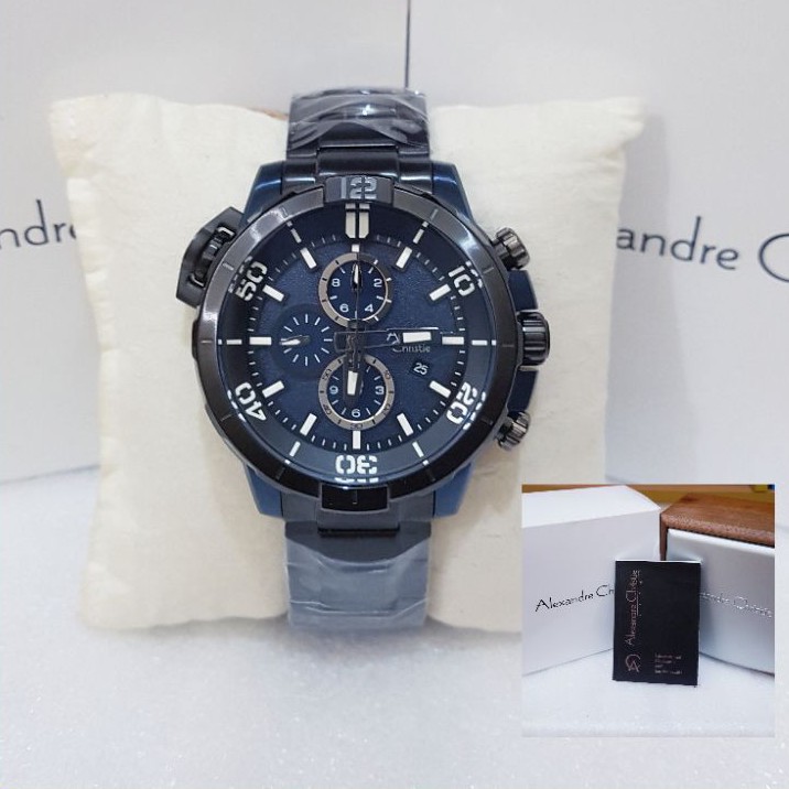 ALEXANDRE CHRISTIE PRIA AC 6554 BLACK BLUE JAM TANGAN ALEXANDRE CHRISTIE AC 6554 ORIGINAL