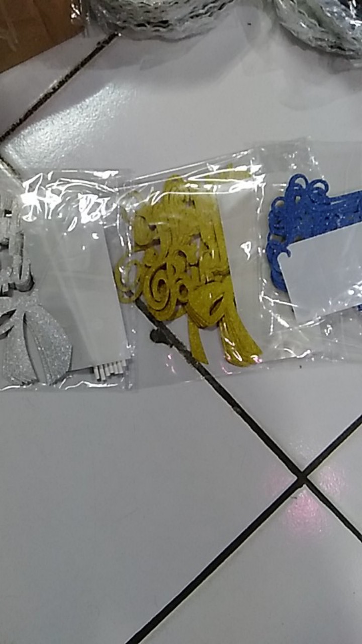 Grosir Per 10 Pcs - Cake Topper Hbd Glitter