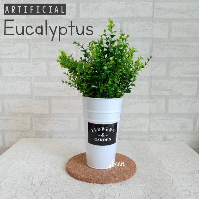 Artificial Eucalyptus / Daun Eucalyptus (belum termasuk vas)