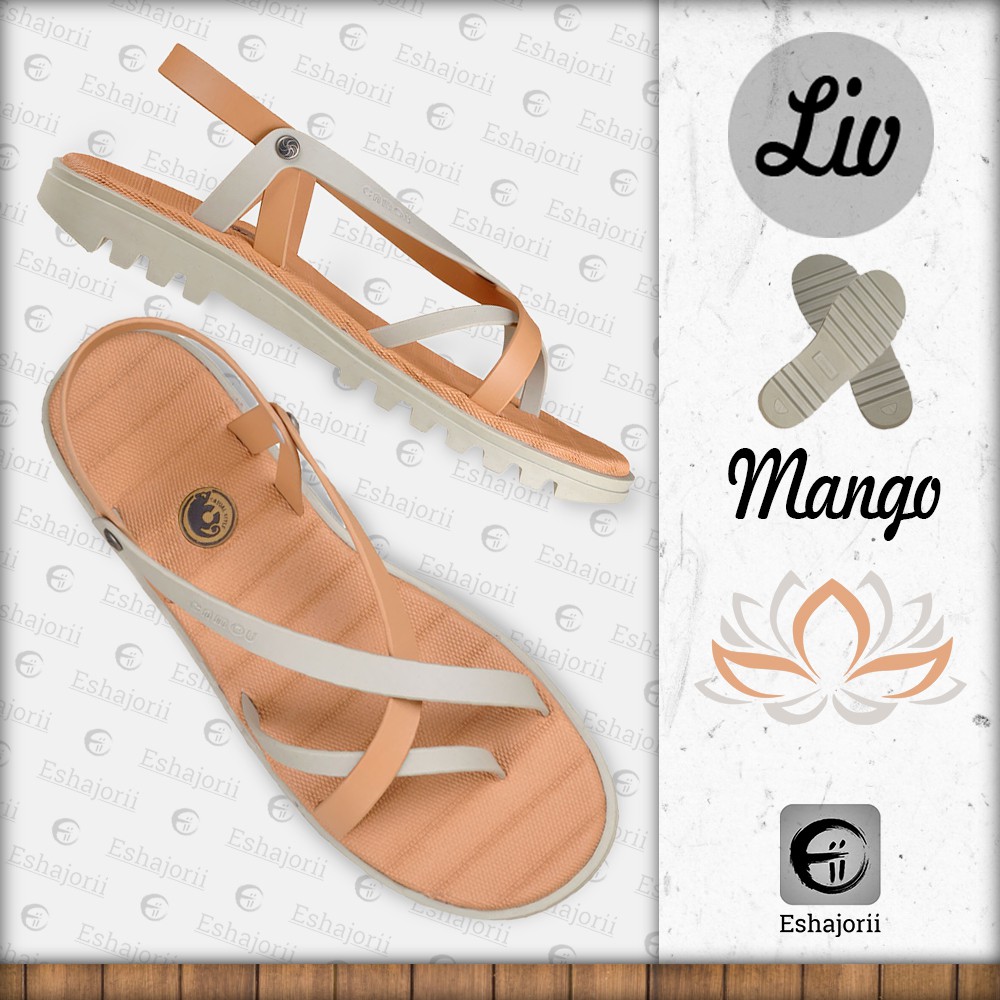 CAMOU - Liviana Mango - Sandal Tali Wanita Kasual Warna Orange Beige