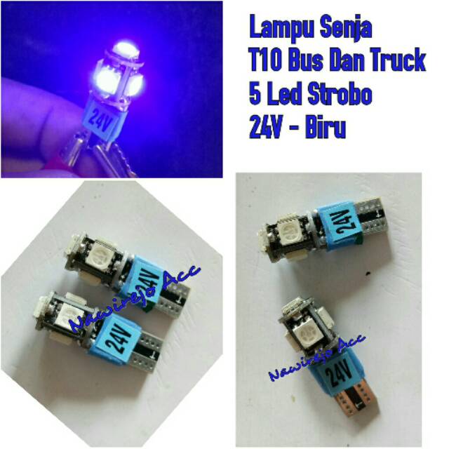 Lampu Senja Bus Dan Truck 24V Biru Strobo 5 LED
