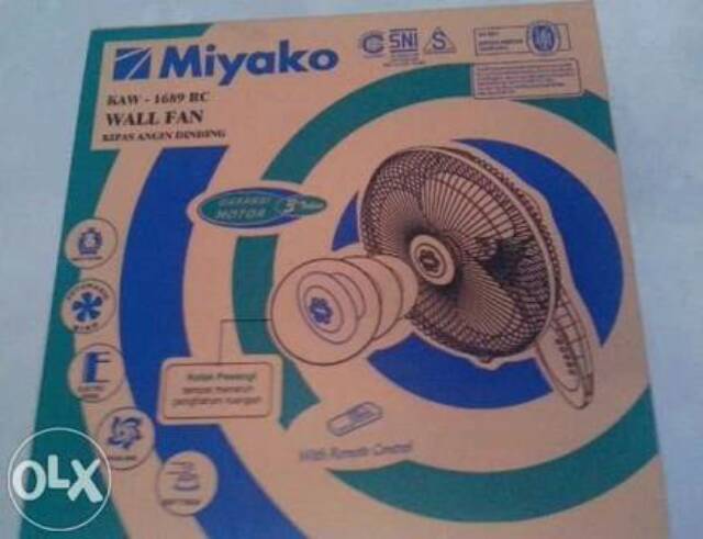 Miyako Wall Fan KAW 1689 RC Kipas Angin Tembok Dinding Remote miyako