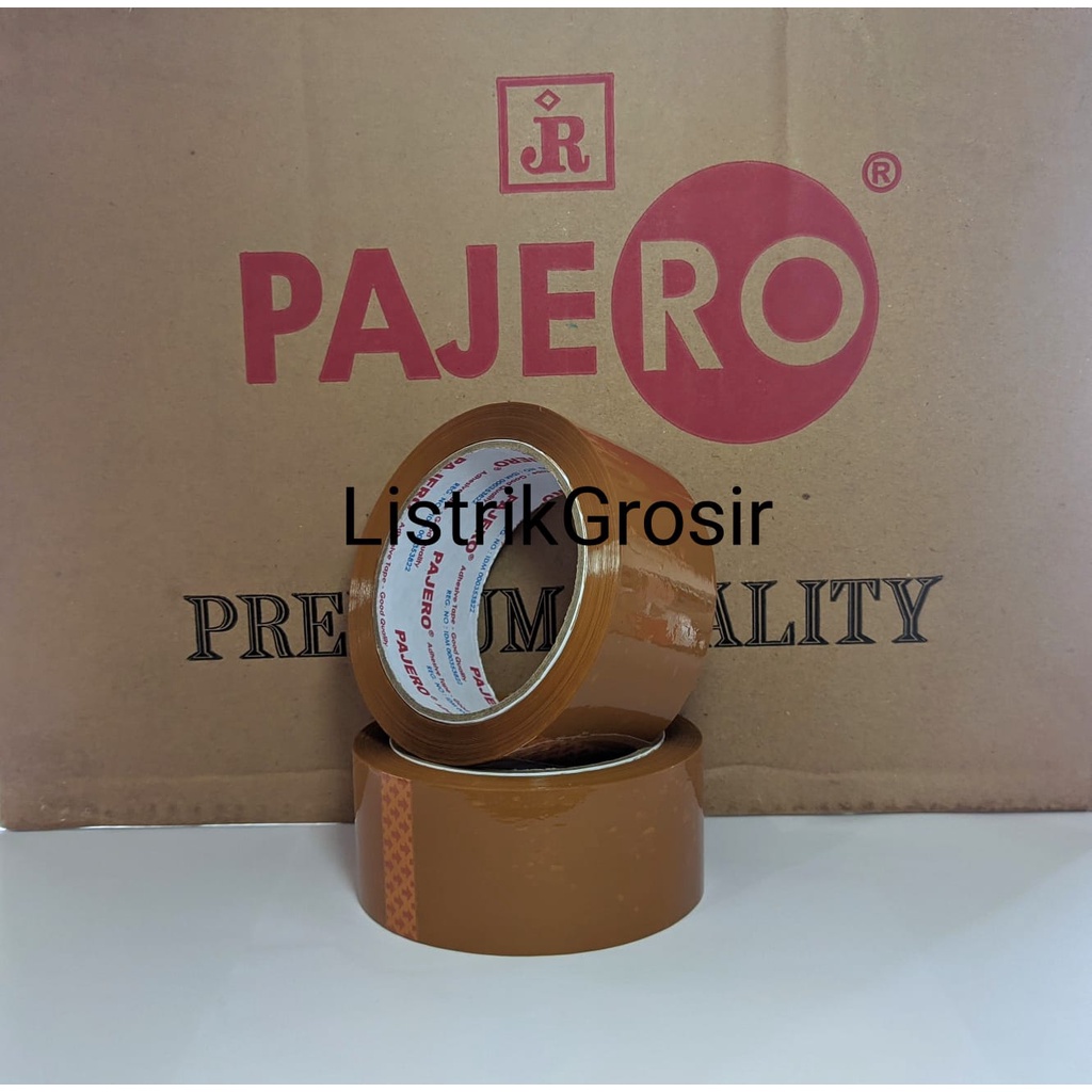 Isolasi Lakban Bening Coklat Pajero Plakban Clear 2 Inch OPP Tape 80Y 100y Tebal