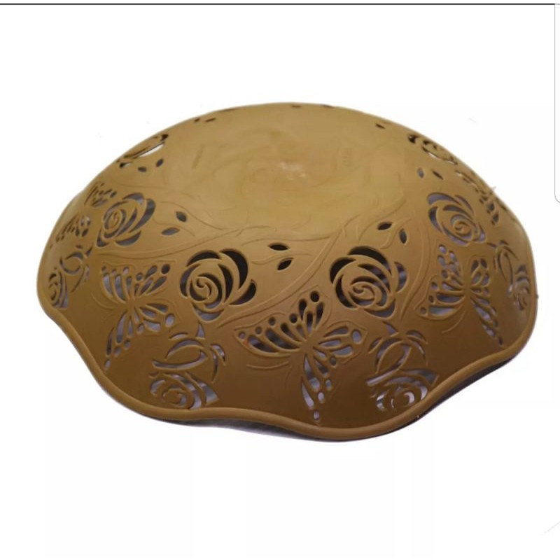 Piring Plastik Rotan 21cm coklat / hijau