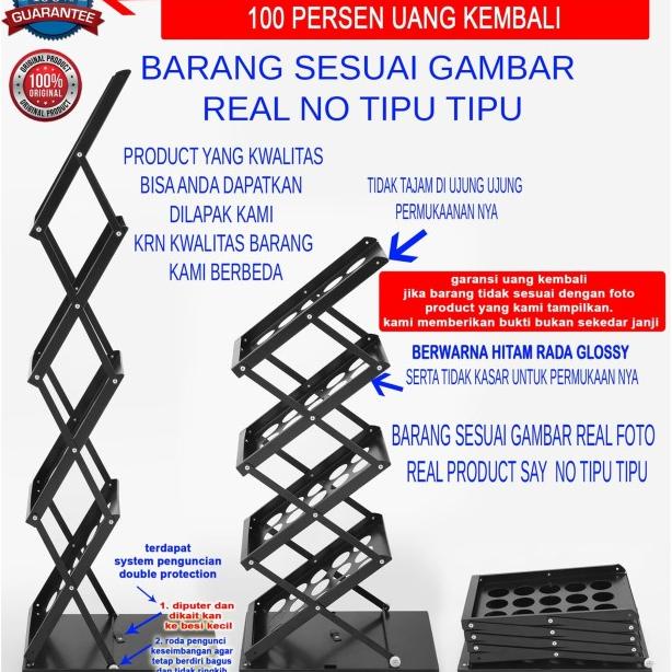 

RAK BROSUR LIPAT 4 SUSUN HITAM