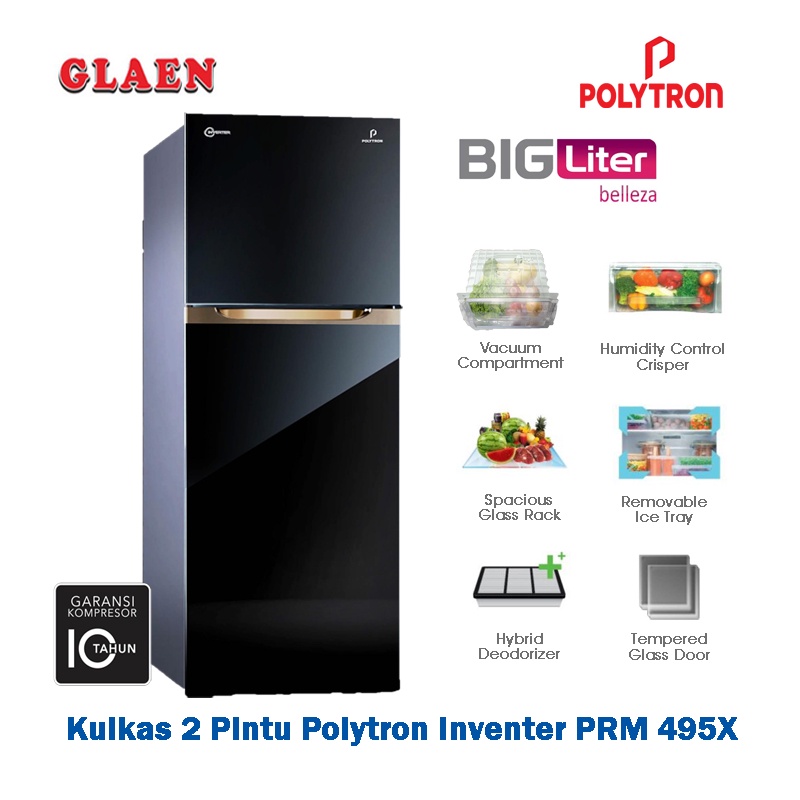 Jual Kulkas Polytron Pintu Belleza Big Liter Inventer L Prm X Vacuum Compartment