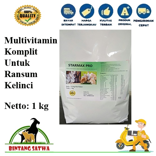 Multivitamin Premix Kelinci Starmax Pro 1kg