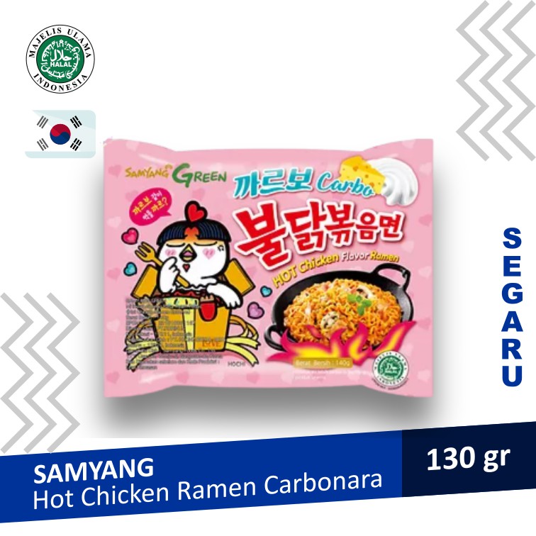 Mie Samyang Carbonara Hot Chicken Pedas Ramen Halal MUI