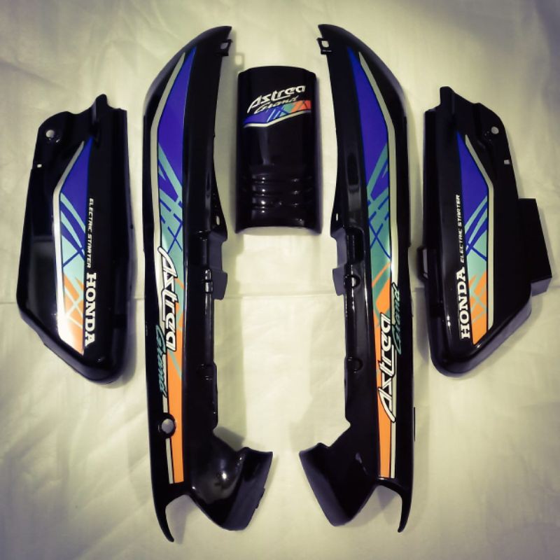 cover bodi belakang honda astrea grand bulus biru kuning