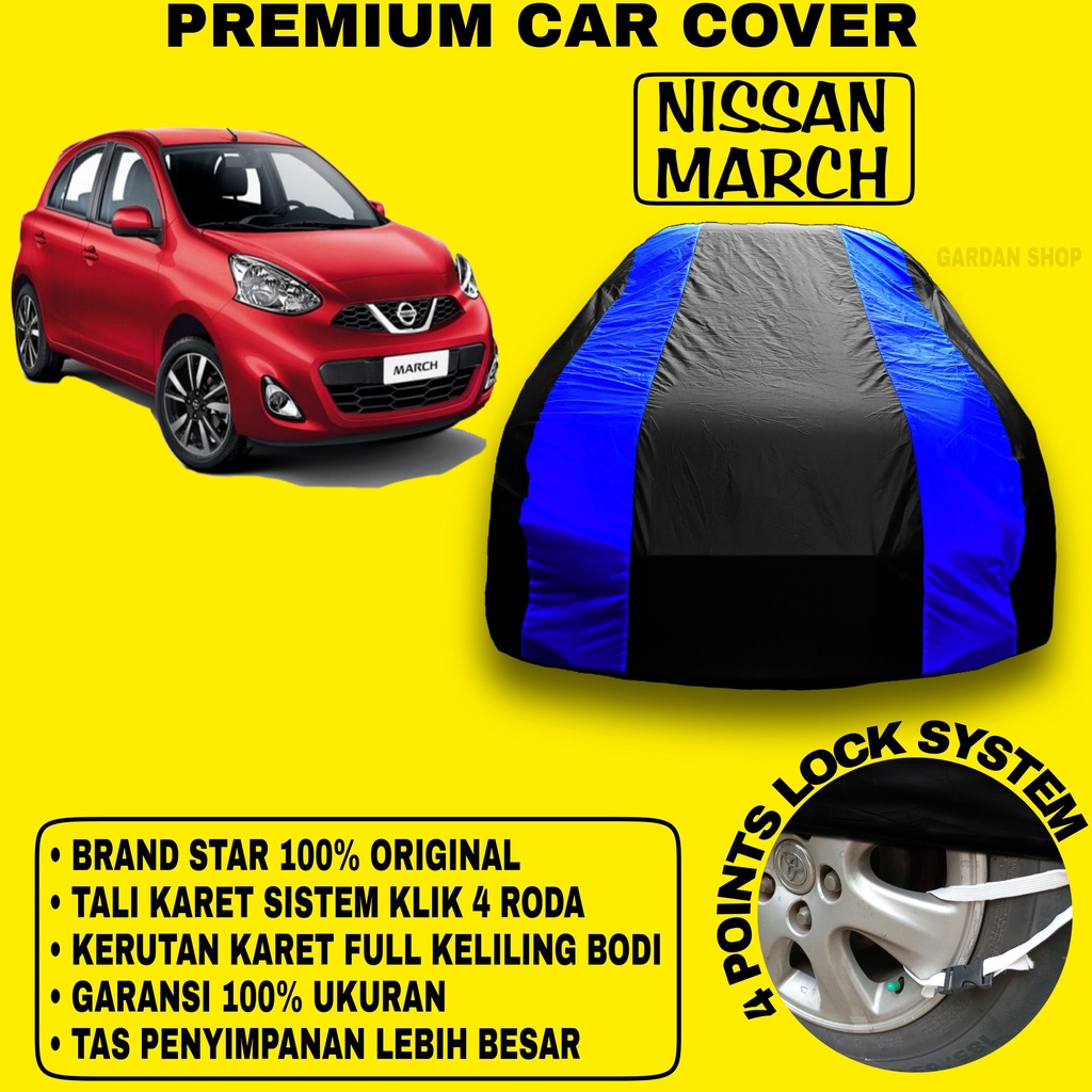 Body Cover NISSAN MARCH Sarung Strip BIRU Penutup Pelindung Selimut Bodi Mobil Nissan March PREMIUM