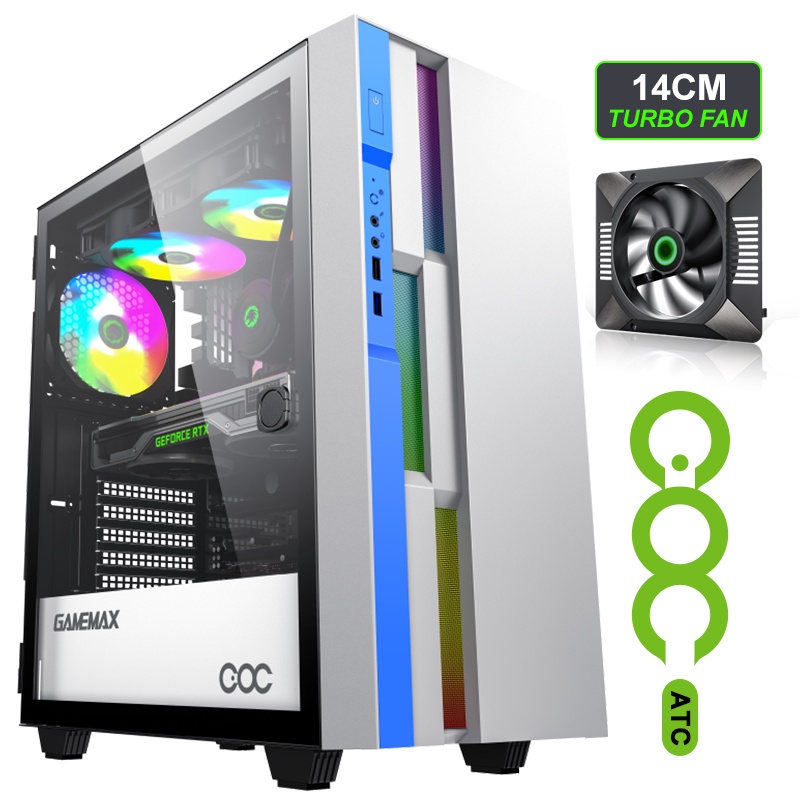 CASE PC GAMEMAX BRUFEN C3 WHITE TEMPERED GLASS ARGB COC ATX