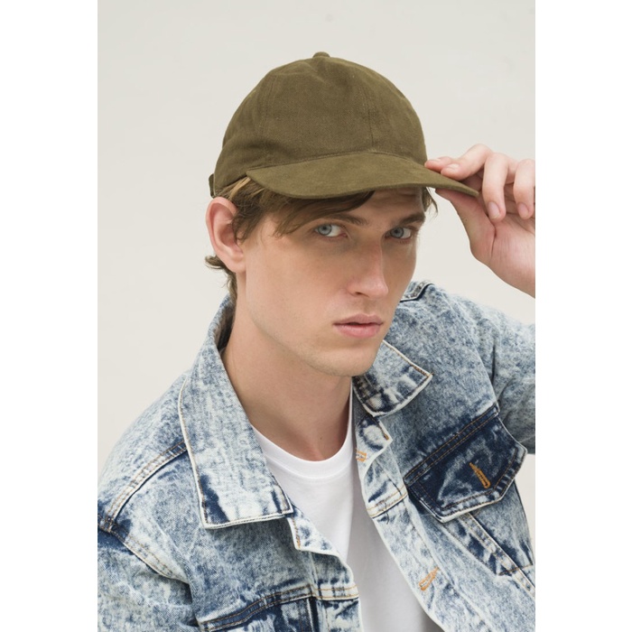 Topi Pria Topi Casual Polos Sport Besi Baseball Cap Tumblr Hat Hijau army - hijau army(H6U0) Topi Di
