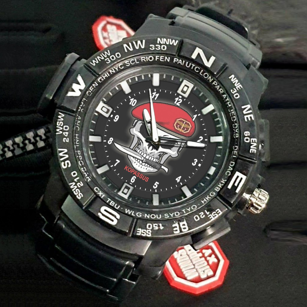 (EXCLUSIVE) Jam Tangan KOPASSUS motif 4 Sport Bagus