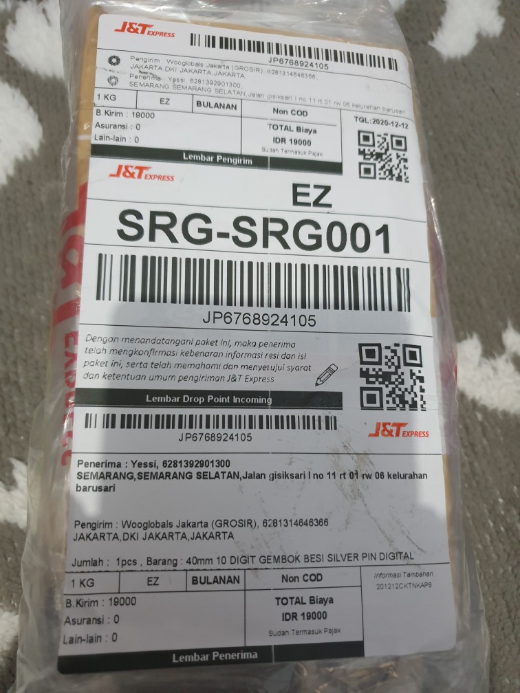 40mm 10 Digit Gembok Besi Silver Pin Digital Nomor Anti Maling Serbaguna Original