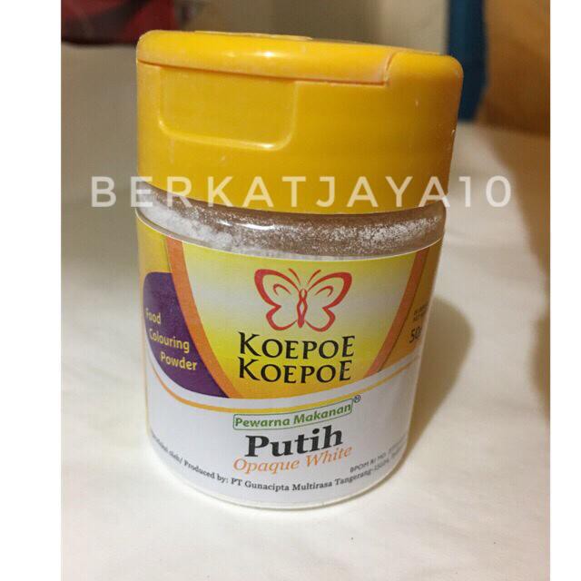 

Pewarna Makanan Putih Opaque white Koepoe koepoe kupu kupu 50 Gram BERKUALITAS