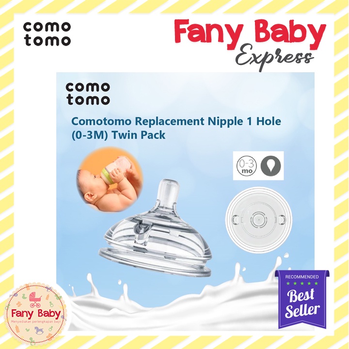 COMOTOMO REPLACEMENT NIPPLE TWIN PACK [1 HOLE - Y CUT]