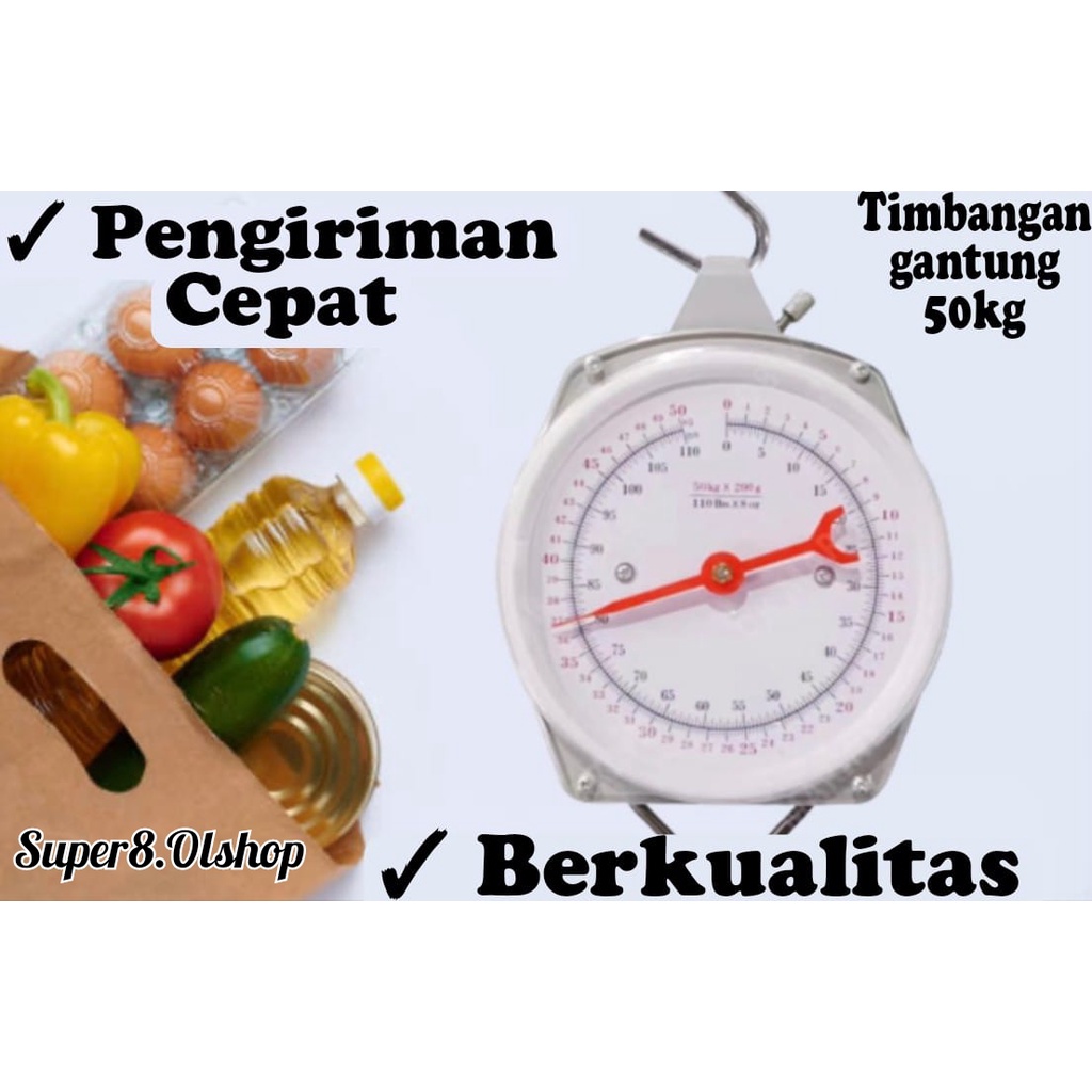 Timbangan gantung 50kg - Timbangan gantung manual 50kg ⭐super8⭐