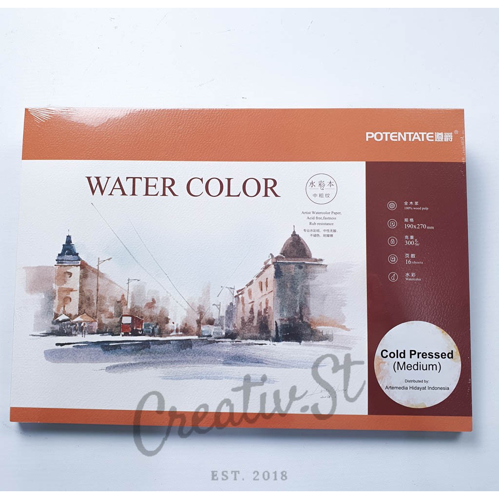 

Potentate Watercolor Pad Medium Cold Pressed 19 Cm X 27 Cm Buku Sketsa Cat Air