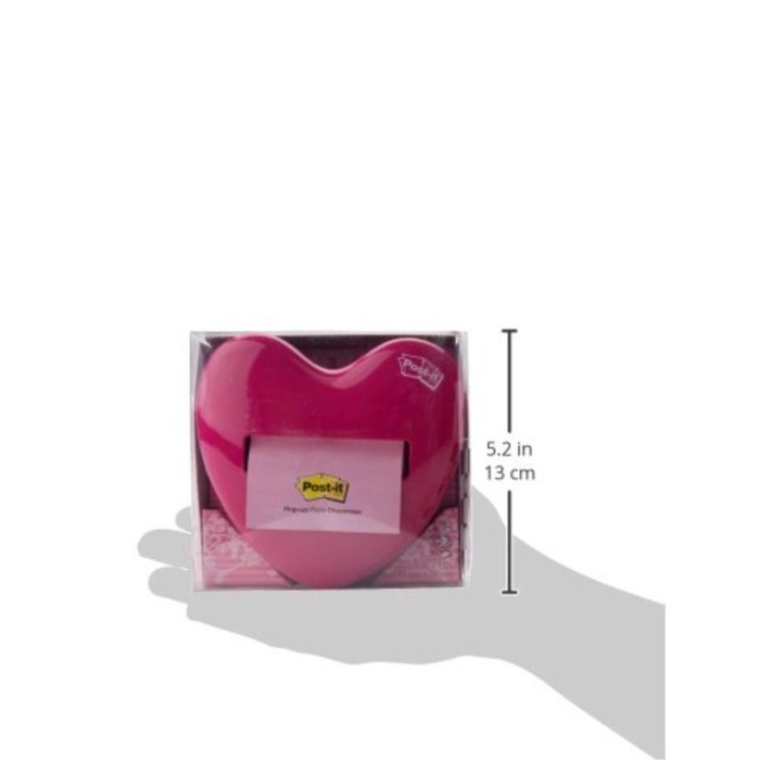 

Delia | Post-It Pop-Up Notes Dispenser For 3 X 3-Inch Notes, Pink, Heart Shape