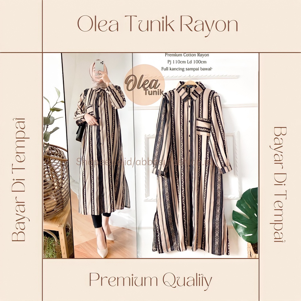 Olea tunik / atasan tunik terbaru / pakaian wanita muslim