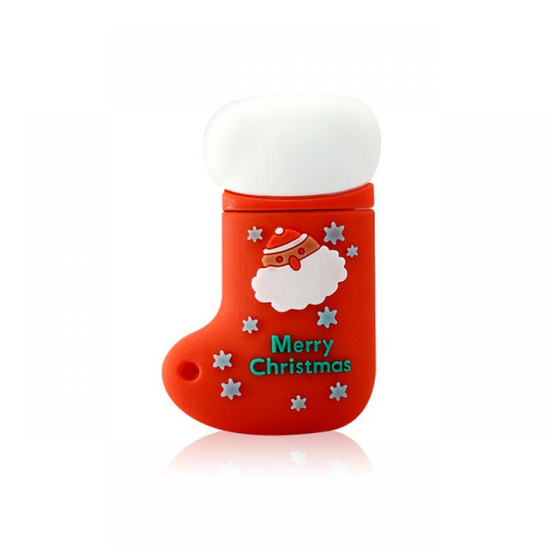 Flash Disk USB 2.0 Kapasitas 1TB Bentuk Kaos Kaki Santa Claus / Rusa / Snowman Untuk Natal