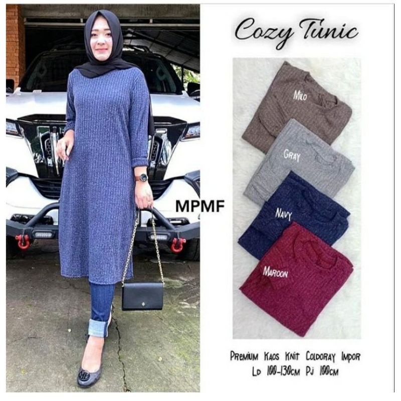 SN - Tunik Cozy Rajut Twotone Tebal