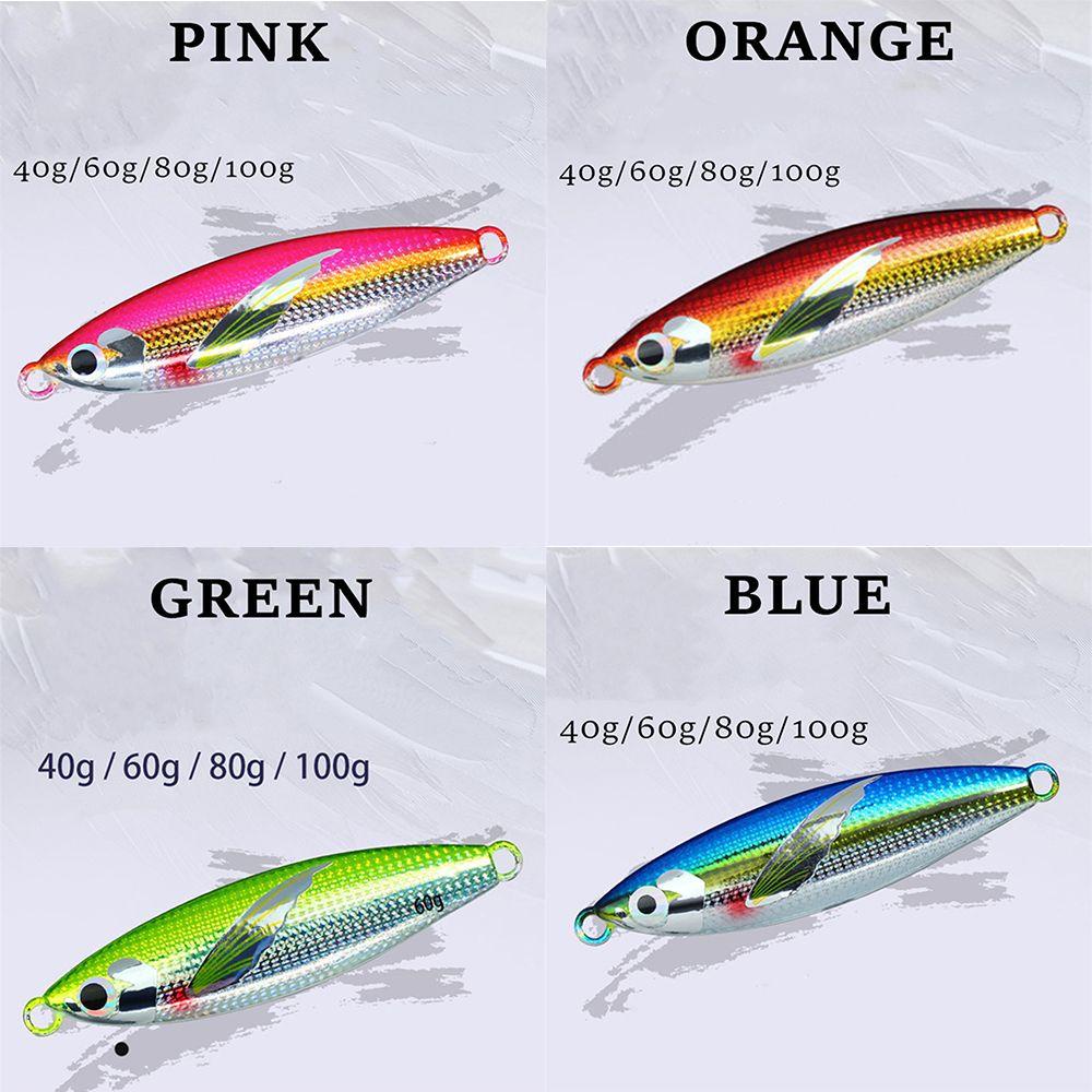 Nanas 40g 60g 80g 100g Logam Metal Jig Bass Hook Bercahaya Slow Jigging Sendok Umpan Pancing