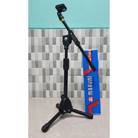 Stand Mic Pendek Maruni Halo +Holder Mic import