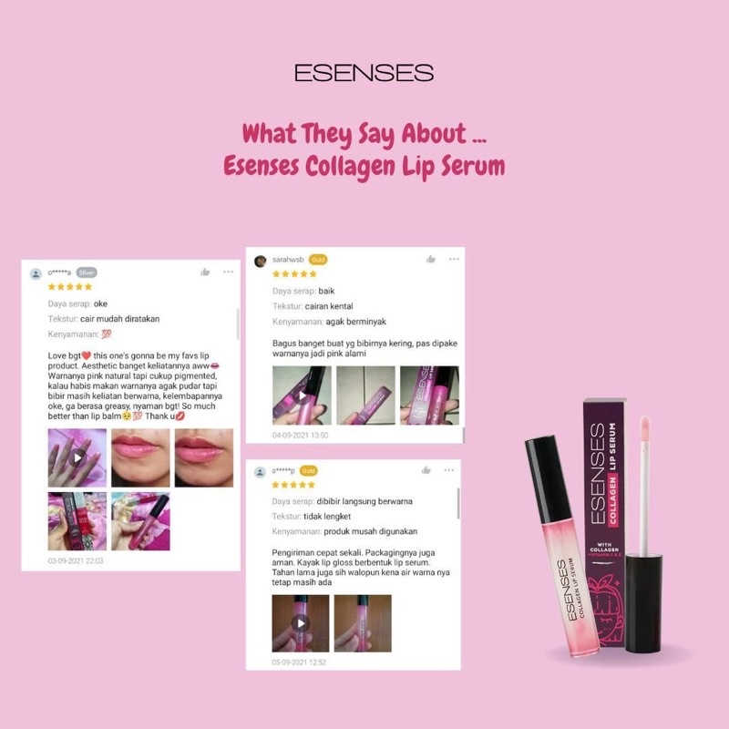 ESENSES COLLAGEN LIP SERUM BPOM EVANY ESENSES DEWY LIPS