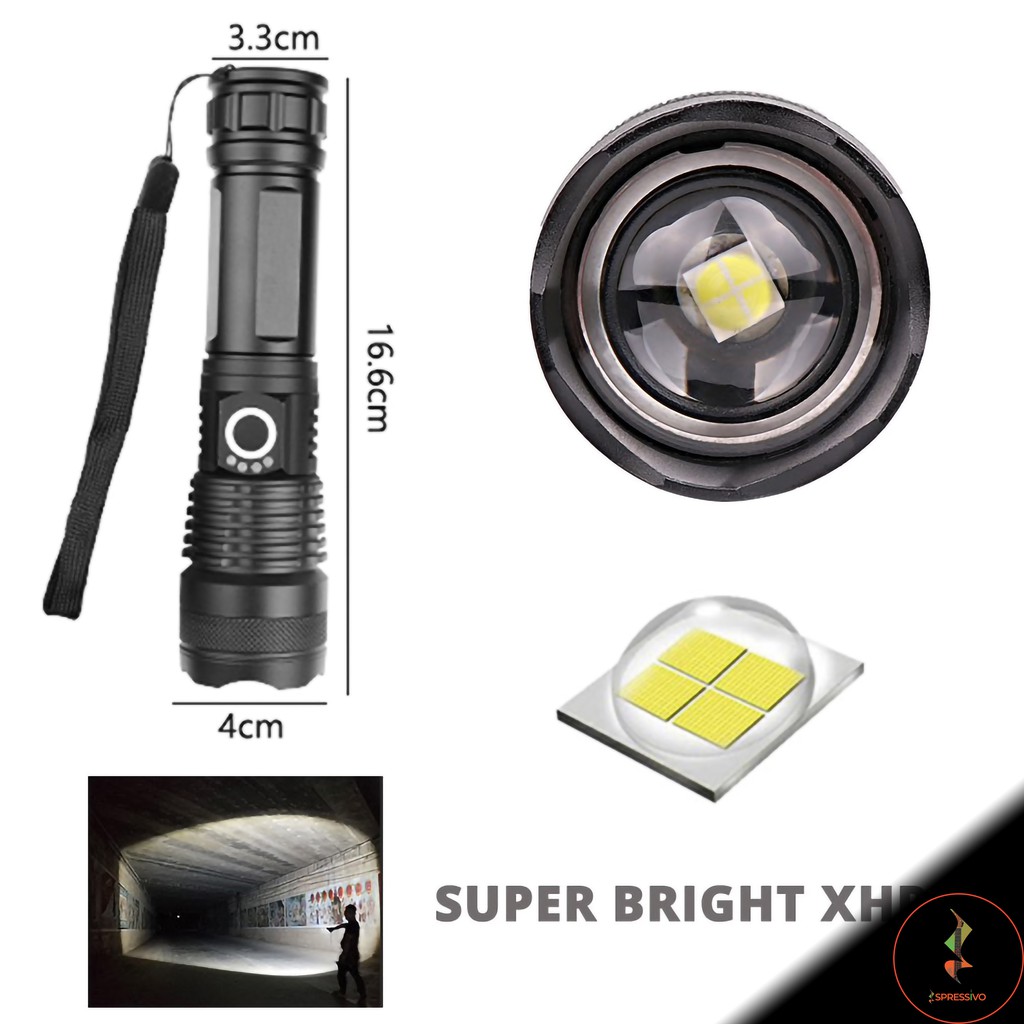 Senter LED XHP 50 ultrafire Cree Compact baterai 18650 / 26650 rechargeable