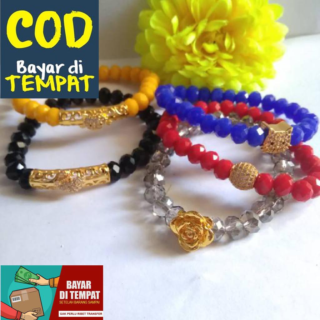 GELANG KRISTAL CHARM BRACELET LAPIS EMAS Sultan