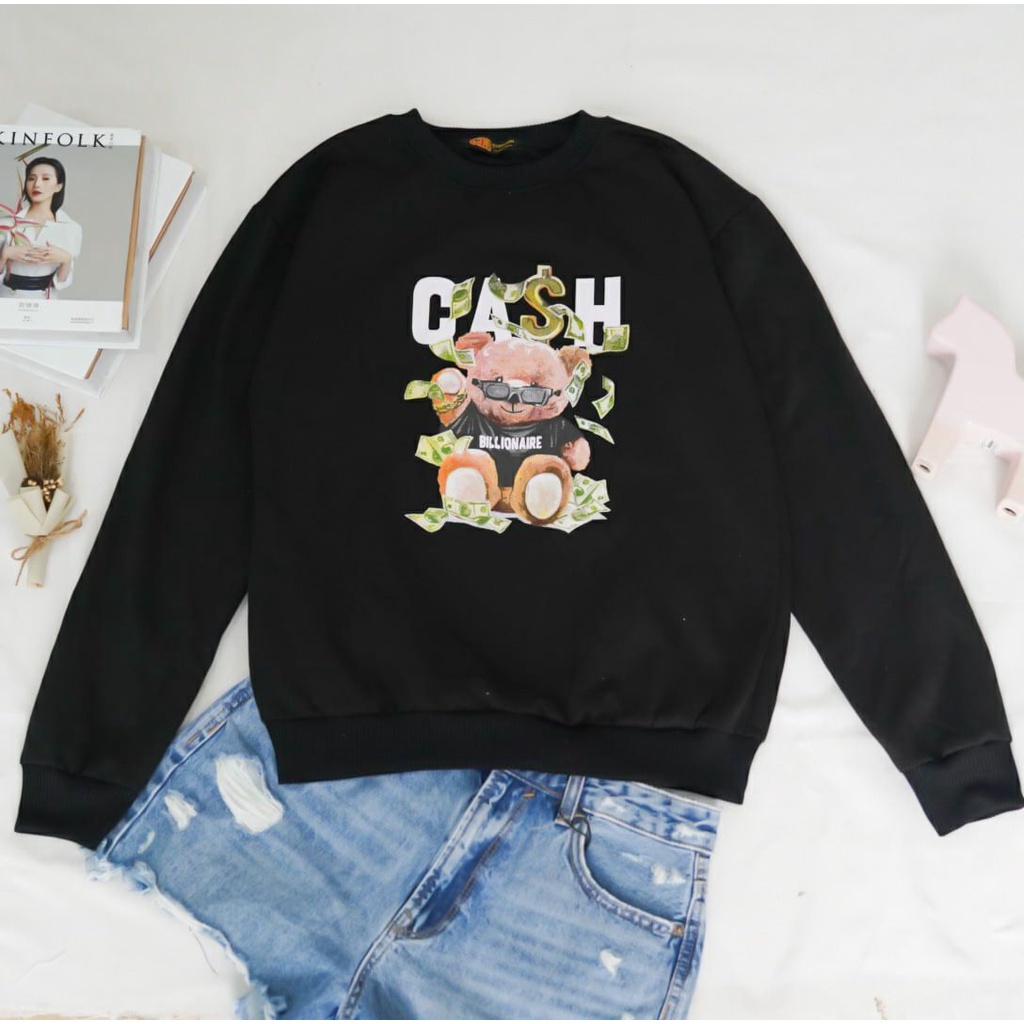 BEFAST - ZFS OOTD Wanita Sweater DEWIA / FLEECE SWEATER CASH / Pakaian Sweater Wanita / Atasan Lengan Panjang / Sweater Wanita / Keluaran Terabru 2022 / Termurah / Fashion Wanita Remaja Kekiniaan / Sweater Motif