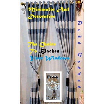 GORDEN Blackout HORDENG JENDELA Bludru Import Minimalis HORDEN korden Pintu Jendela Smokring Tebal 12 Ring-1 Pcs Finishing STEAM UAP--4