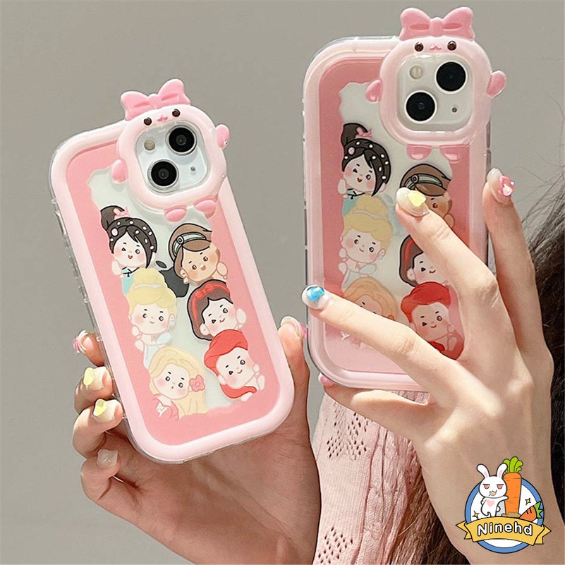 Soft Case Silikon Transparan Motif Kartun Untuk Compatible for iPhone 14 13 12 11 Pro Max X Xr Xs Max iPhone 7 8 6 6s Plus SE 2020 Cartoon Phone Case Camera Frame Protection Shockproof Silicone Soft Case Clear Case Protective Cover