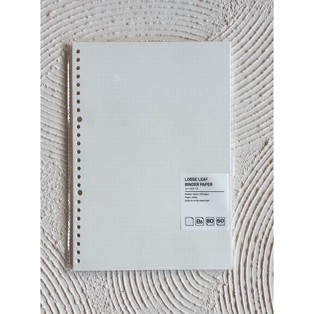 Loose Leaf Binder Paper B5 Ruled Dotted - Kertas Loose Leaf Panmomo 80 gsm Isi 60 lembar