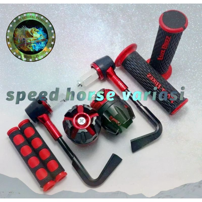 Paket 4 item Proguard L rizoma+Handgrip Gelombang+jalu As roda+karet Handle untuk semua motor Universal motor Variasi