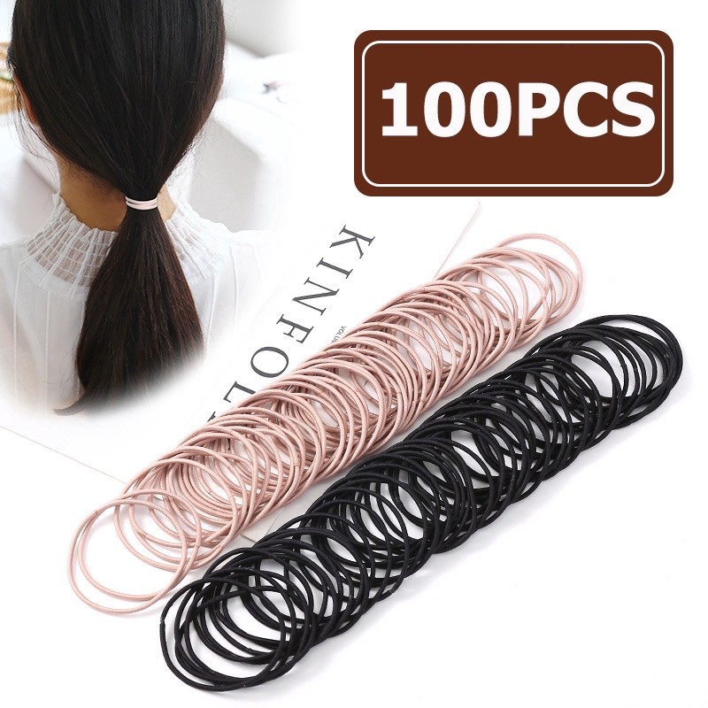 100pcs Karet Rambut ala Korea / Ikat Rambut Elastis / Asesoris Rambut-2
