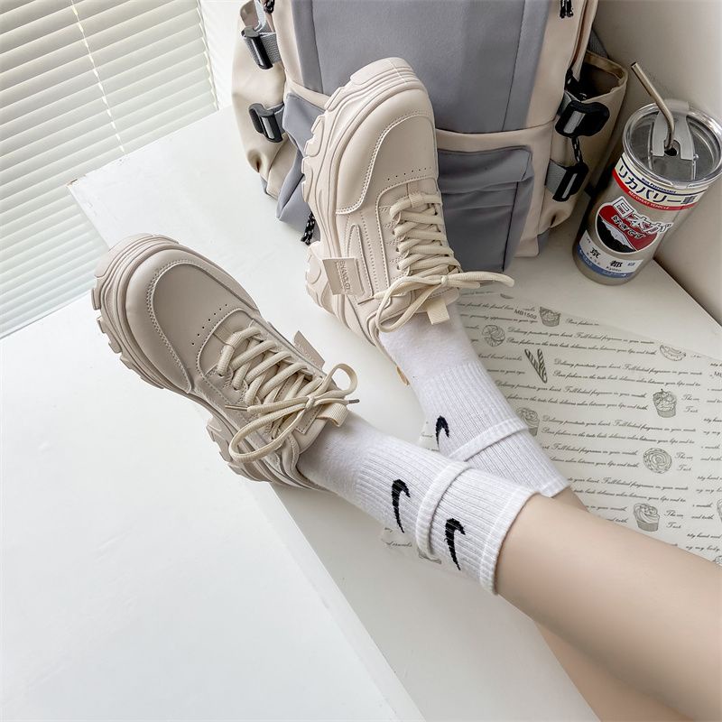 [GROSIR][COD] SEVEN_DAY SEPATU SNEAKERS WANITA KOREA IMPORT SPORT SHOES KREM H-923