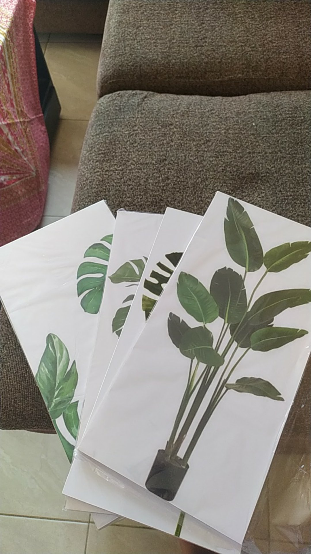 Media Hiasan Dinding Poster Kayu Leaf Dekorasi Rumah 15x30 Lf 34