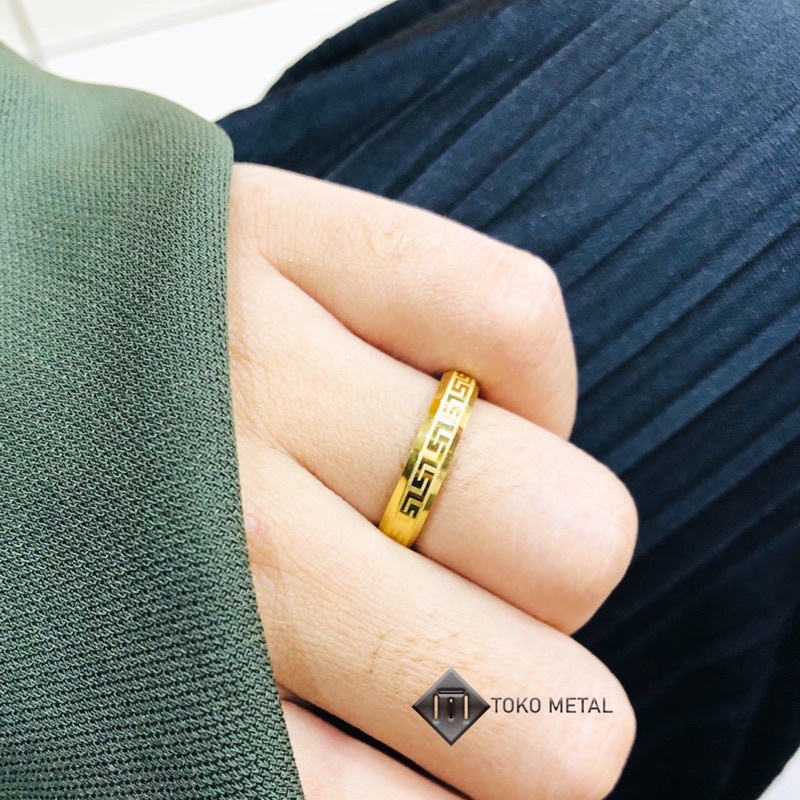 COD✔️CINCIN TITANIUM MODEL BATIK TERBARU GOLD UNTUK WANITA &amp; PRIA [TOKO METAL]