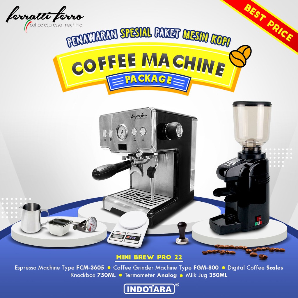 Paket mesin kopi Espresso Mini Brew Pro 22 - 23 - 24