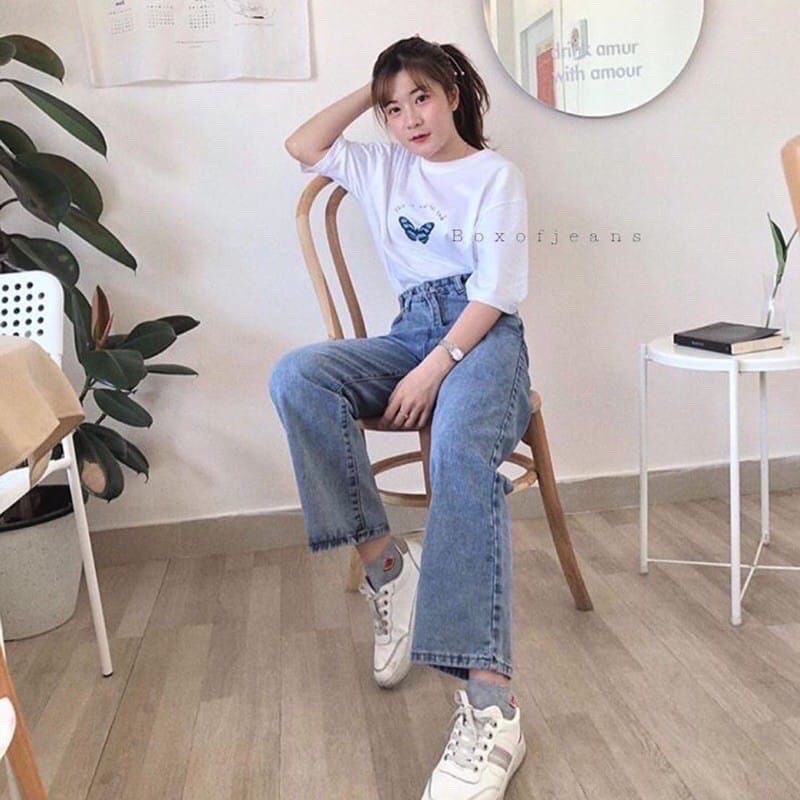 CELANA BOYFRIEND - CELANA LEVIS WANITA - CELANA JEANS WANITA - CELANA BOYFRIEND WANITA TERBARU - CELANA KULOT PANJANG WANITA - CELANA KULOT LOOSE - Celana jeans kulot Loose Bahan denim teb