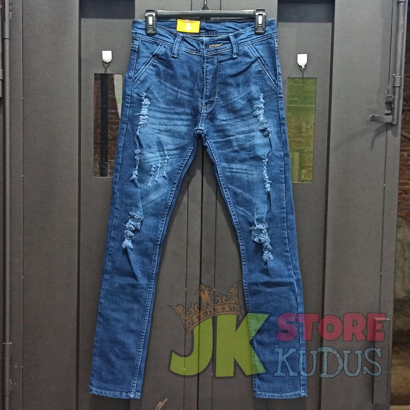 Celana Jeans sobek pria - Ripped Jeans - celana slim fit pria motif robek / JK STORE KUDUS