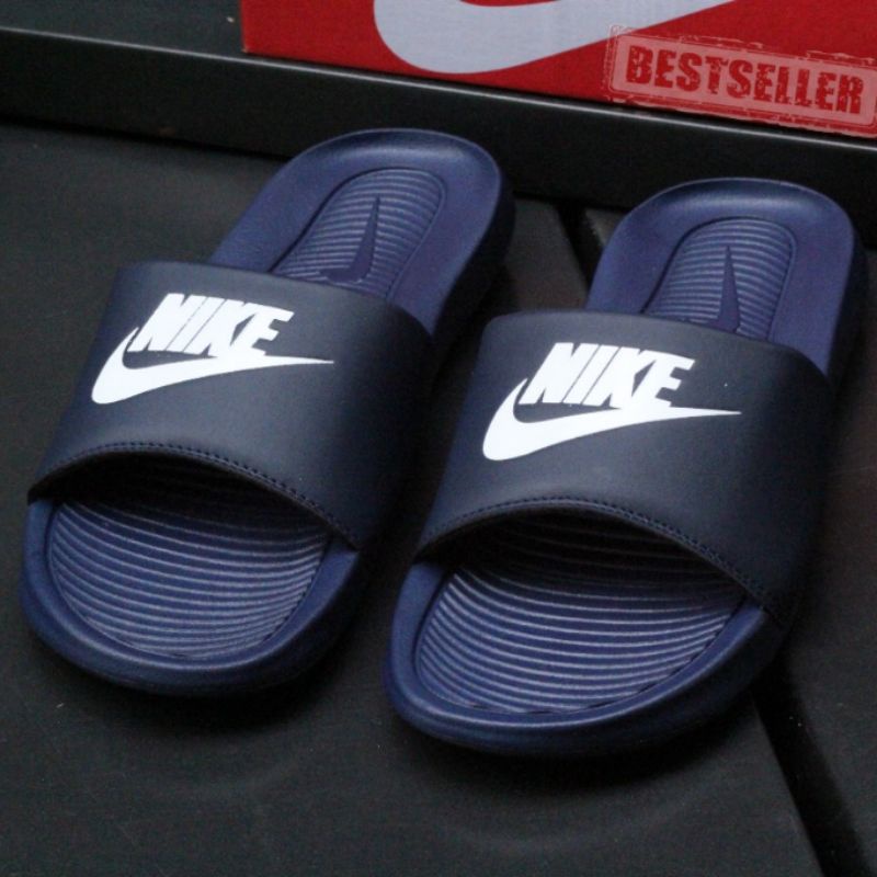 Sandal Nk Victory One Slide Navy White Original / Sandal Slide Pria Original / Sendal Slide Pria Original / Sandal Pria