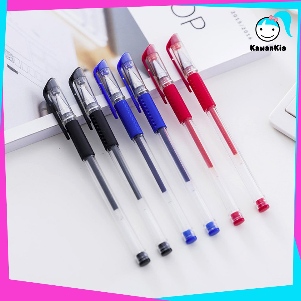 

Pulpen Warna Hitam Biru Merah Gel 0.5 mm KawanKia